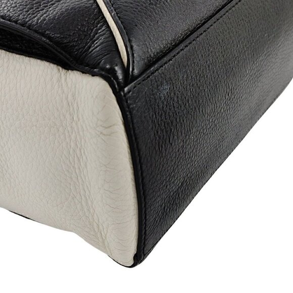 KATE SPADE  Black and Ivory Pebble Leather Tote Bag Pre-Owned - Picture 9 of 14